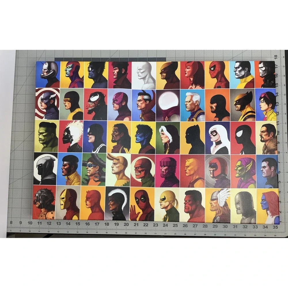 Marvel Universe Character Grid Canvas 24 x 16 Wall Art Superheroes Pop Art